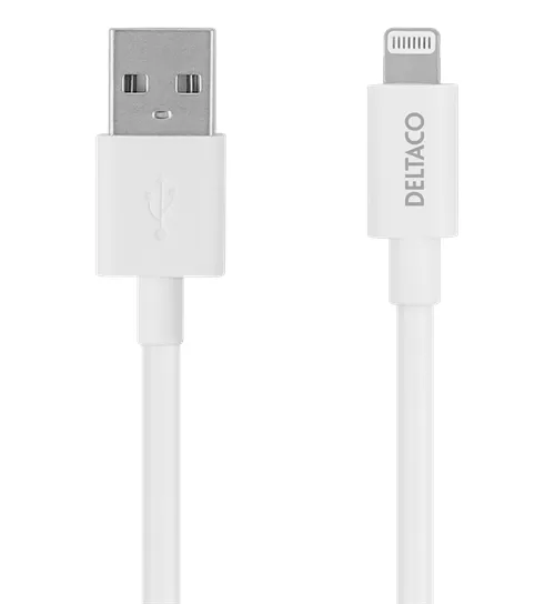 DELTACO USB-A to Lightning, MFi C189, 2m, white