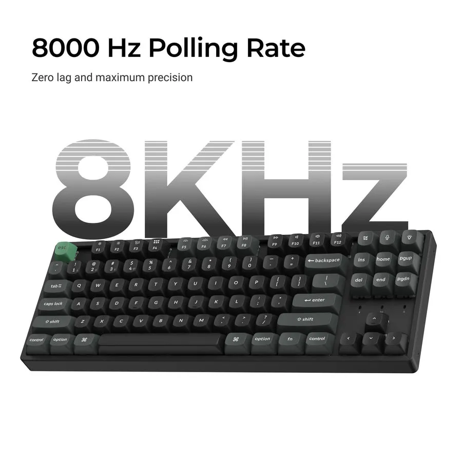 Keychron K8 Ultra 8K tr&aring;dl&ouml;st mekaniskt tangentbord, Keychron Apex Brown, svart