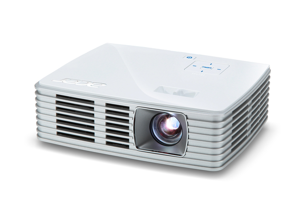 ACER K135i DLP LED Projector 600ANSI Lumen 3D ready WXGA 1280x800 10000:1 HDMI/MHL 24-pin Universal I/O USB A SD incl. WLAN Dongle