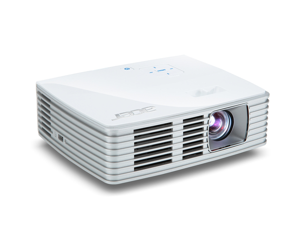 ACER K135i DLP LED Projector 600ANSI Lumen 3D ready WXGA 1280x800 10000:1 HDMI/MHL 24-pin Universal I/O USB A SD incl. WLAN Dongle