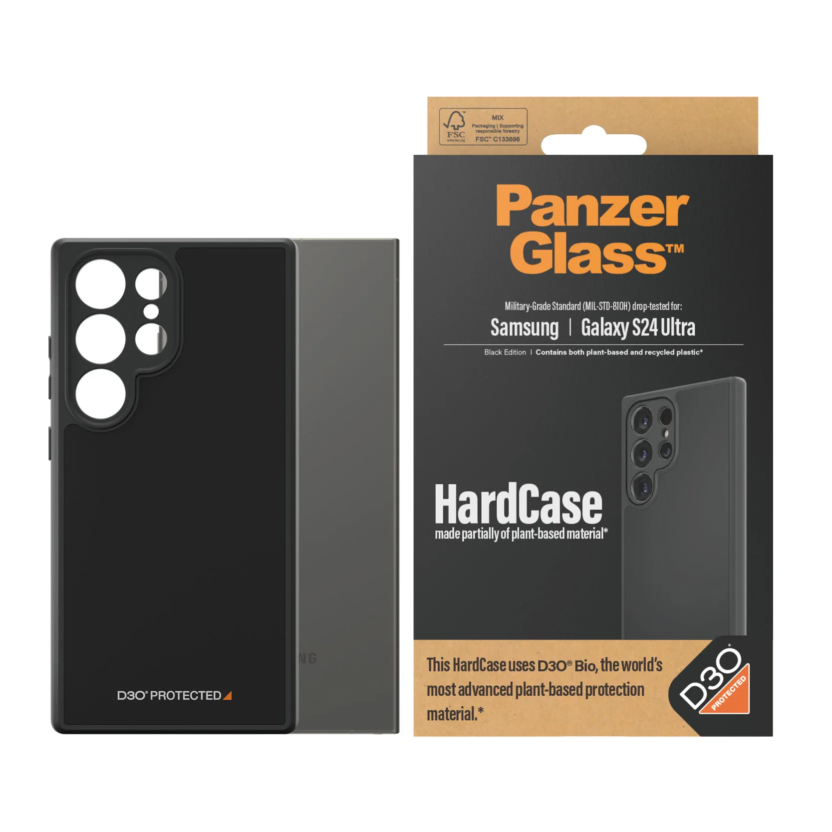 PanzerGlass Hardcase Galaxy S24 Ultra -fodral, Svart