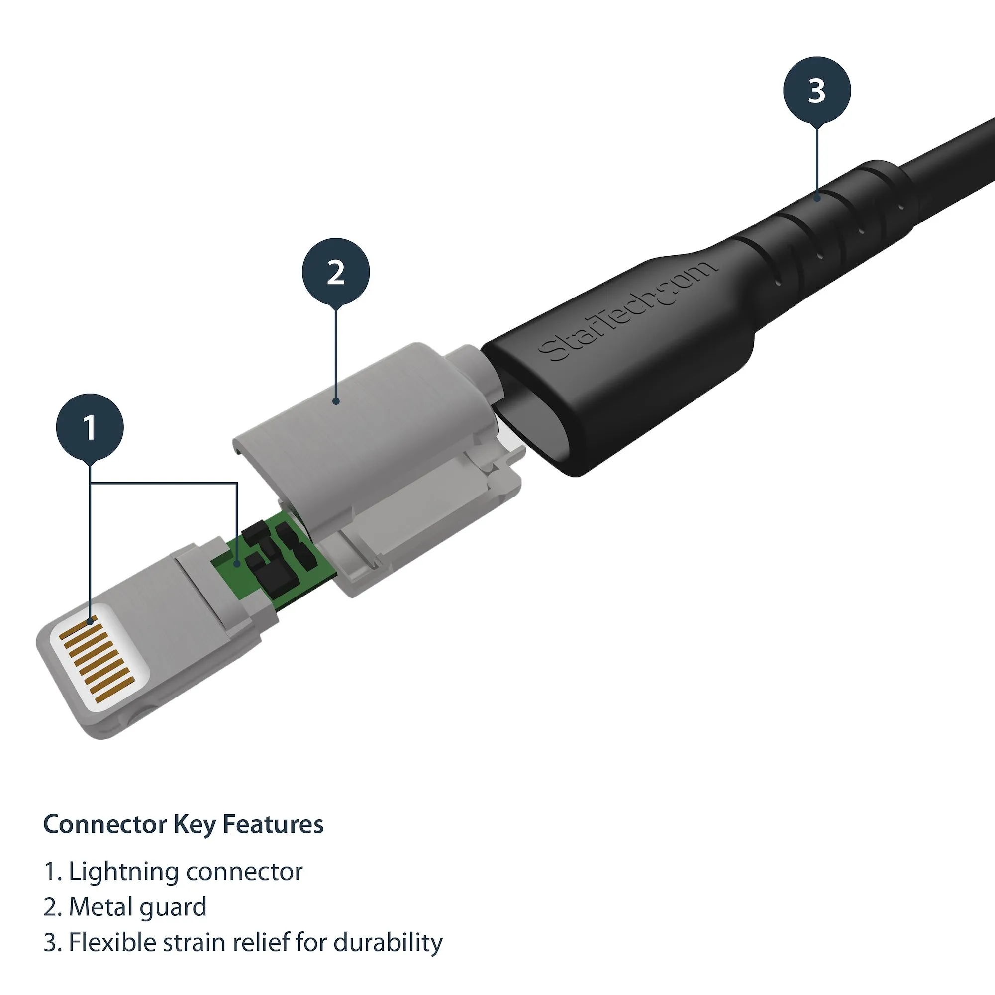 Startech Heavy Duty USB-A - Lightning - cable, 1 m, Black