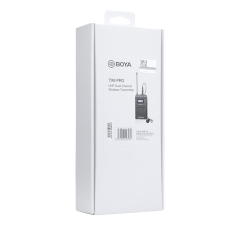 BOYA TX8 Pro, Condenser Wireless Lavalier Microphone, Black