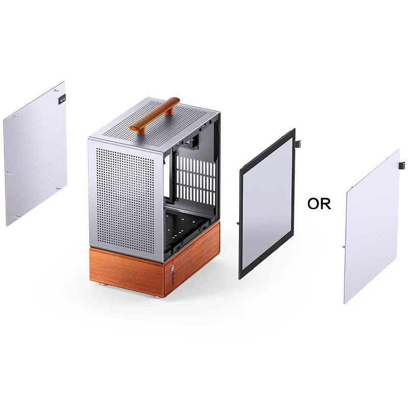 JONSBO T7 -micro-ATX-kotelo ikkunalla, hopea