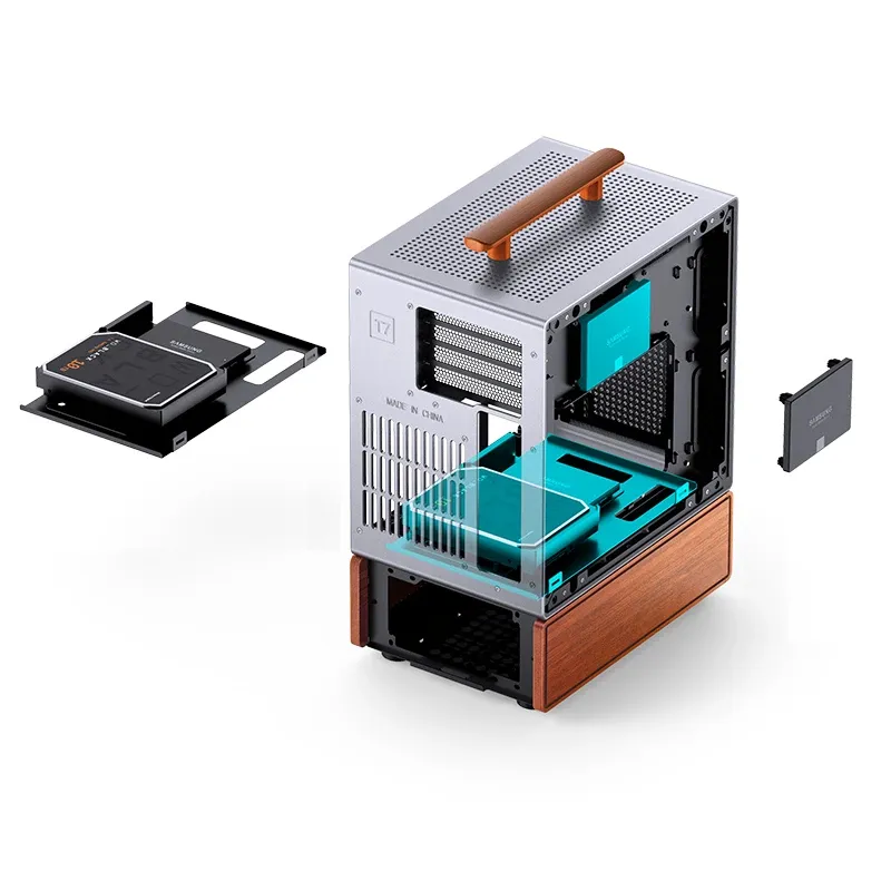 JONSBO T7 -micro-ATX-kotelo ikkunalla, hopea