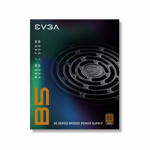 EVGA B5 750W -virtal&auml;hde, 80 Plus Bronze