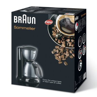*BRAUN KAHVINKEITIN SOMMELIER KF610 TERMOSKEITIN - Nauti aidon kahvin mausta kotona. Harjatusta ter&auml;ksest&auml; valmistettu kahvinkeitin, jossa likaa hylkiv&auml; pinta j