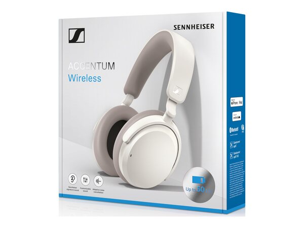 Sennheiser Accentum Plus ANC - tr&aring;dl&ouml;s h&ouml;rlurar, Vit
