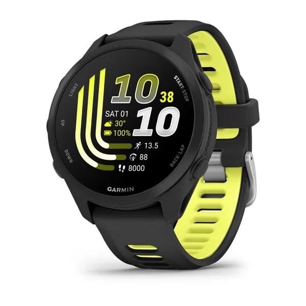 Garmin Forerunner 170 smartklocka med silikonarmband, Black/Amp Yellow