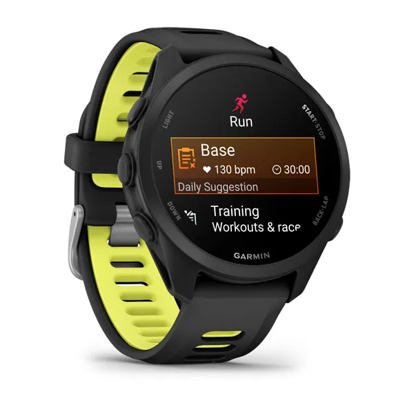 Garmin Forerunner 170 smartklocka med silikonarmband, Black/Amp Yellow