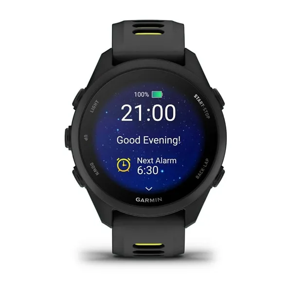 Garmin Forerunner 170 Smartwatch with Silicone Band, Black/Amp Yellow