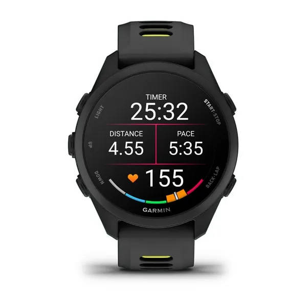 Garmin Forerunner 170 Smartwatch with Silicone Band, Black/Amp Yellow