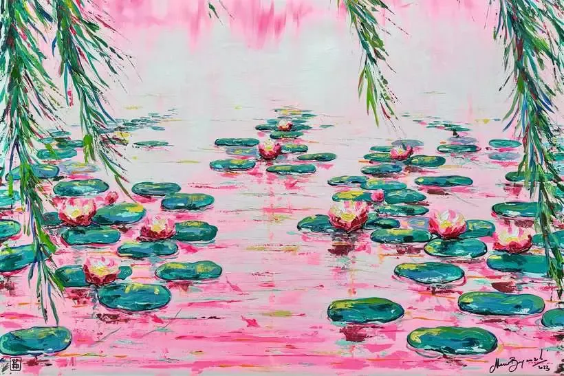 Ravensburger Pink Water Lilies by Mauro Bergonzoli - puzzle, 4000 pcs