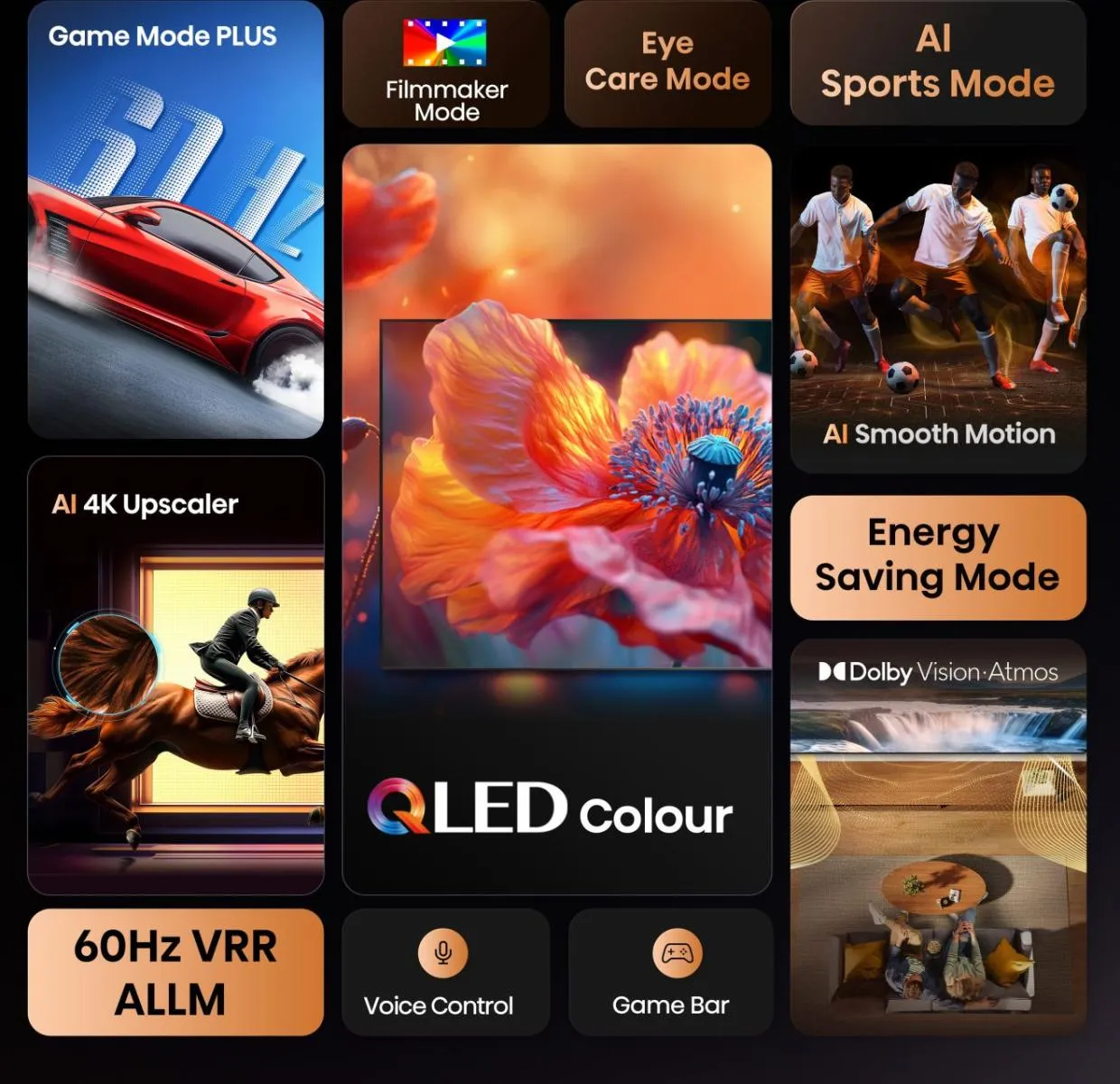 Hisense 43E7Q 43" 4K QLED VIDAA TV, 60Hz, HDR10+, Dolby Vision