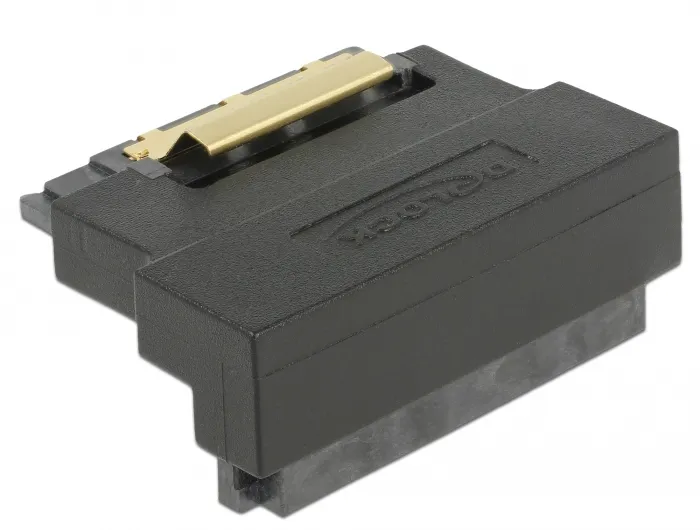 Adapter SATA 22 pin receptacle with latch to plug - angled down