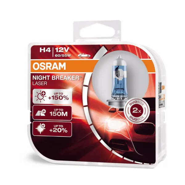 H4 Night Breaker Laser 60/55W 12V P43T Hcb2Box