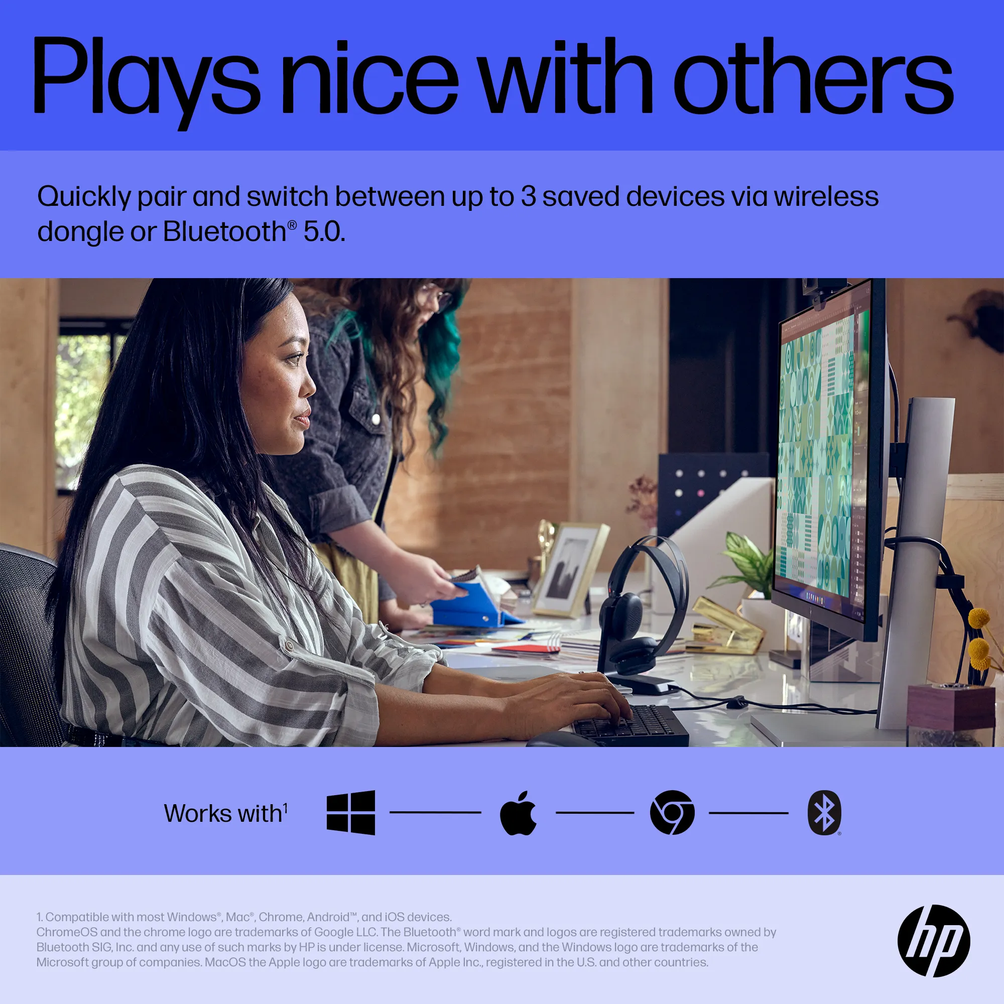 HP 715 Rechargeable Multi-Device Mouse - mouse, Black