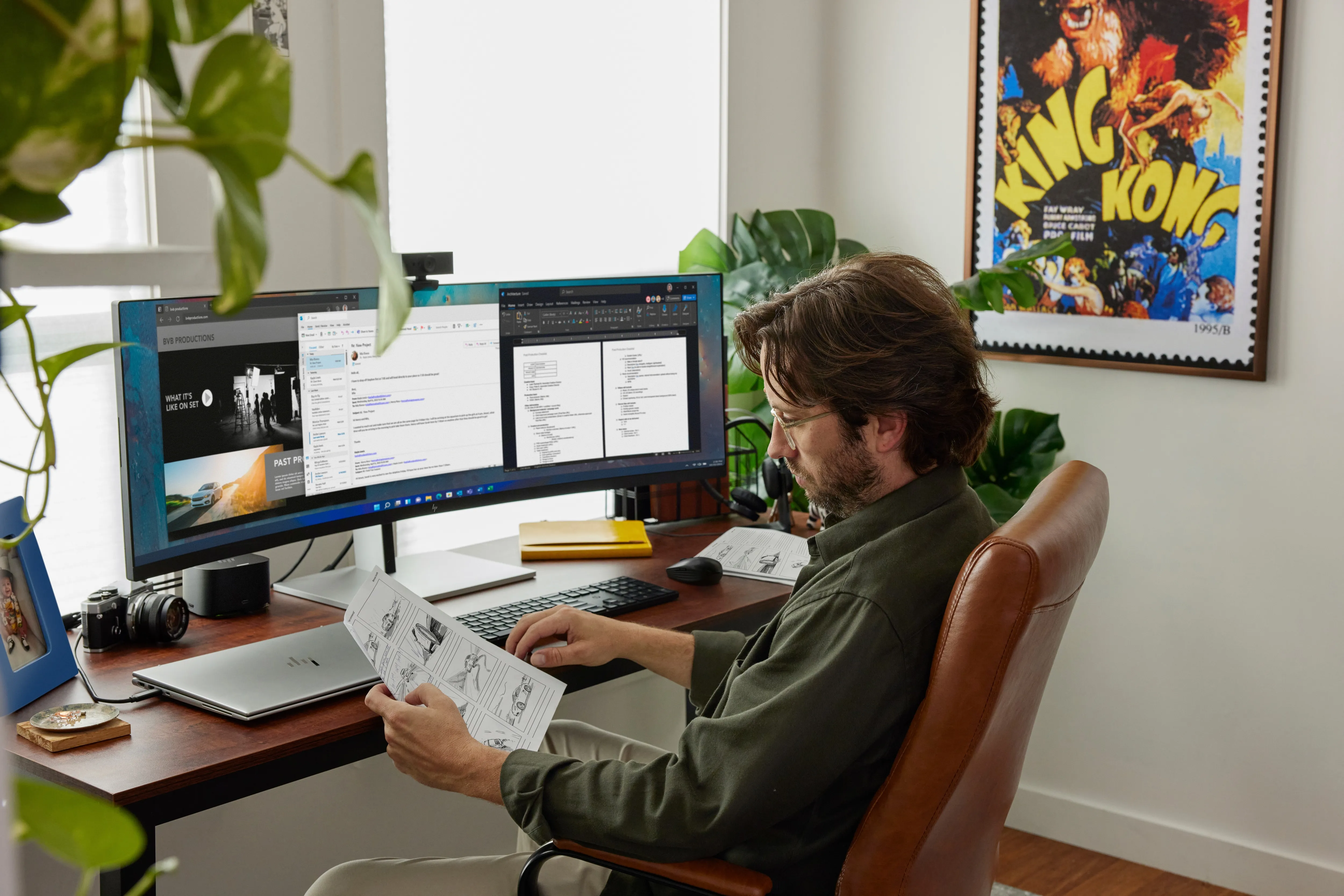 HP 45&quot; E45c G5 DQHD, VA - curved sk&auml;rm