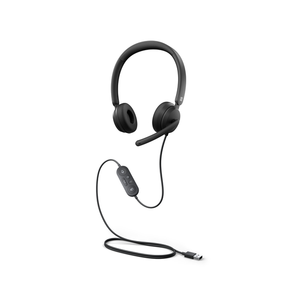 Microsoft Modern USB Headset - Yrityksille - kuuloke + mikrofoni - korvien p&auml;&auml;ll&auml; - langallinen - USB - musta - sertifioitu Microsoft Teamsille