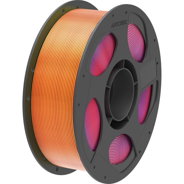 Anycubic PLA Silk, 1.75 mm, 1 kg 3D Printer Filament, Red, Blue, and Yellow