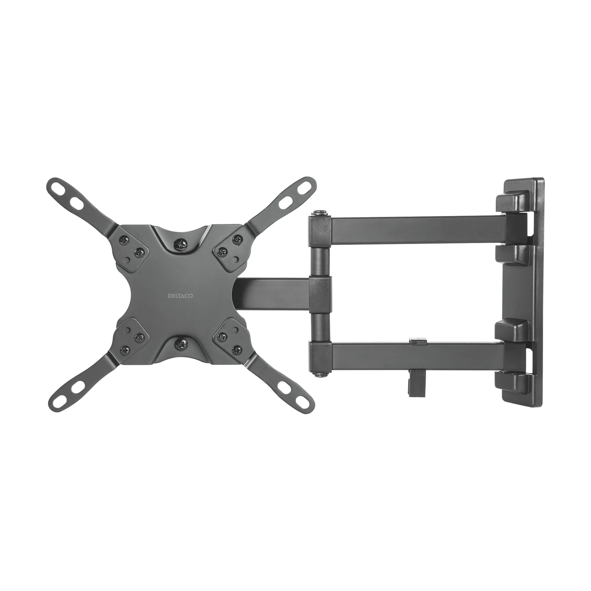 DELTACO sein&auml;kiinnike tv/n&auml;ytt&ouml;, 15&quot;-40&quot;,  max 20kg, 3 johdinta, musta