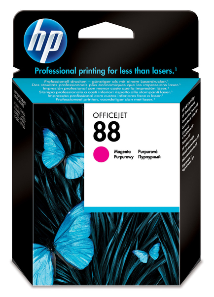 HP 88 - C9387AE - kasetti tulostimelle - 1 x magenta - 1 000 sivua - kuplapakkaus malleihin Officejet Pro K5400, K550, K8600, L7480, L7550, L7590, L7650, L7681,