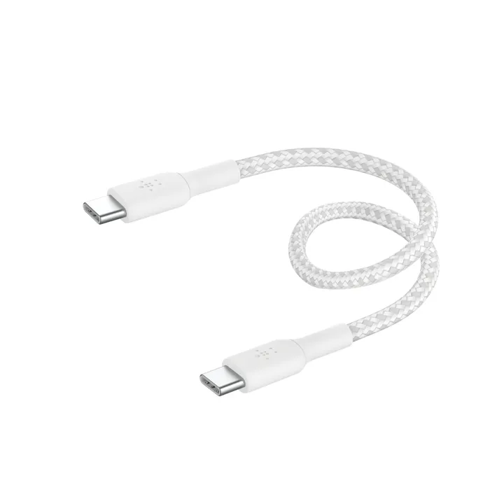 Belkin BoostCharge Braided USB-C - USB-C  - cable, 0.15m, White
