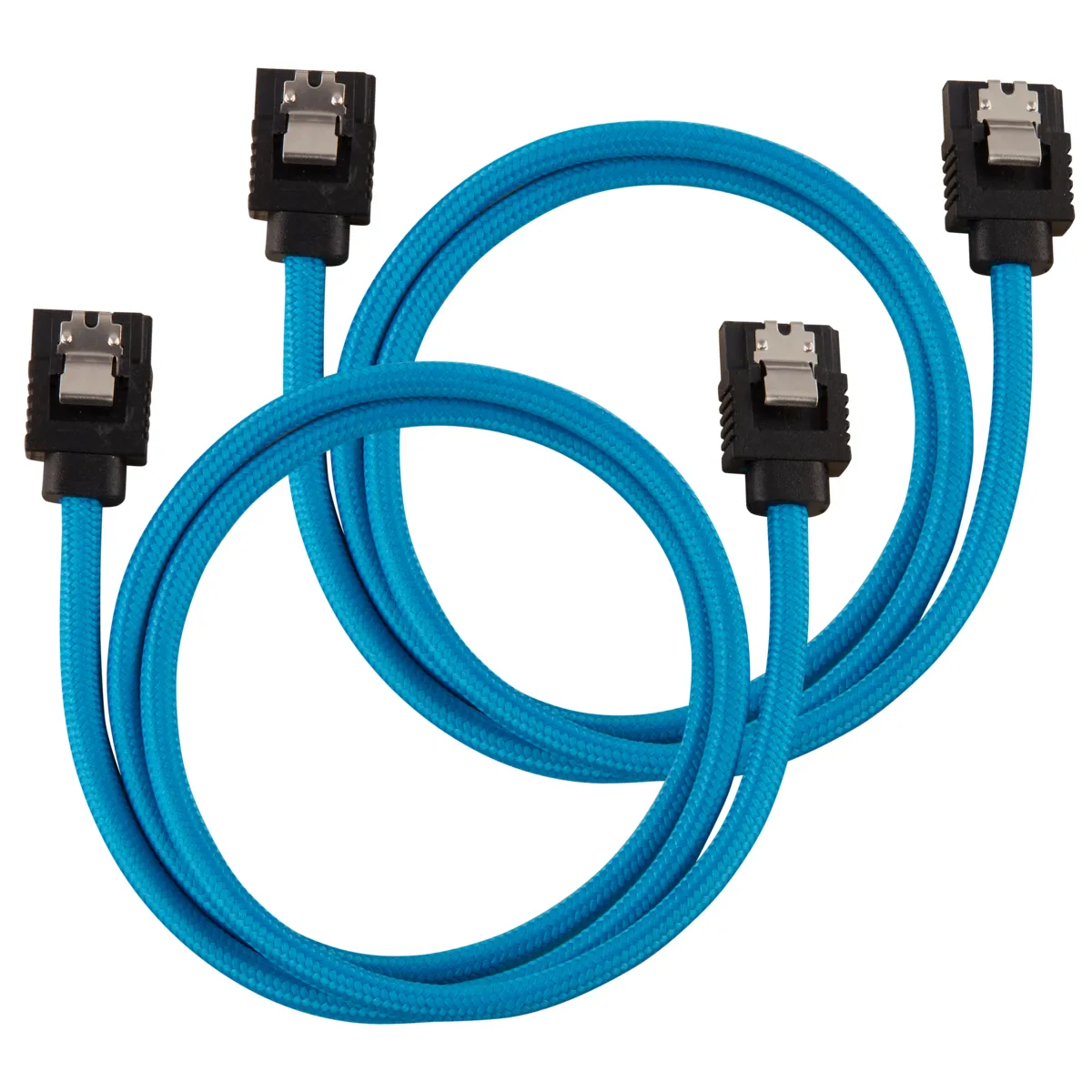 CORSAIR Premium Sleeved SATA Data Cable Set with Straight Connectors Blue 60cm