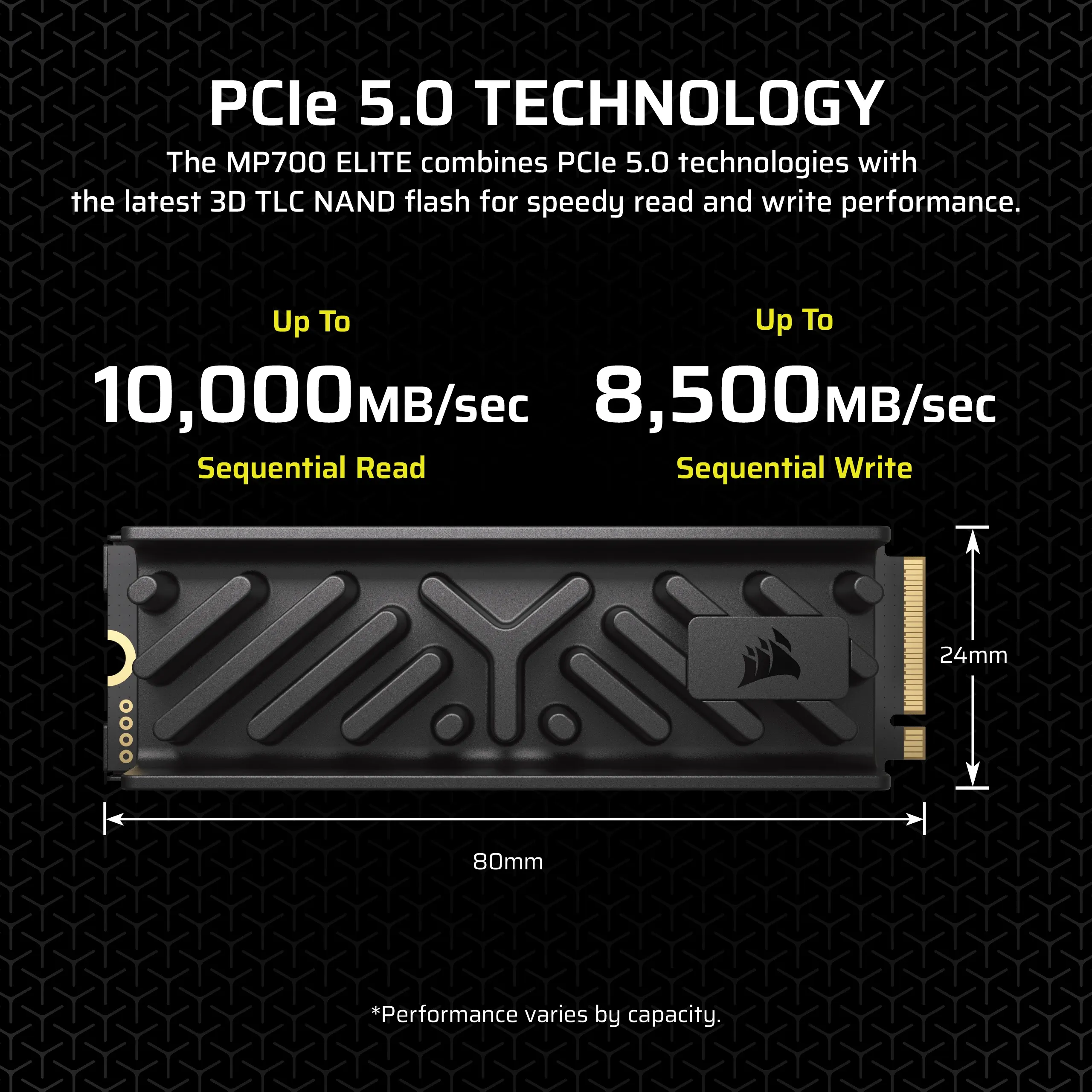 CORSAIR MP700 ELITE with Heatsink 2TB M.2 NVMe PCIe Gen. 5 x4 SSD