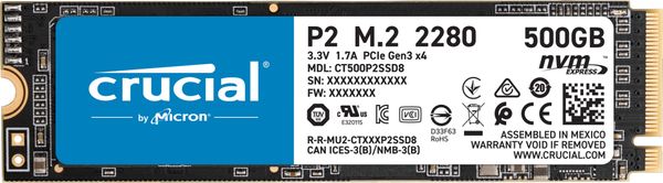 Crucial P2 500GB M.2 NVMe SSD