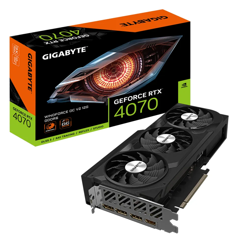 Gigabyte GeForce RTX 4070 Windforce OC V2 12 Gt -näytönohjain