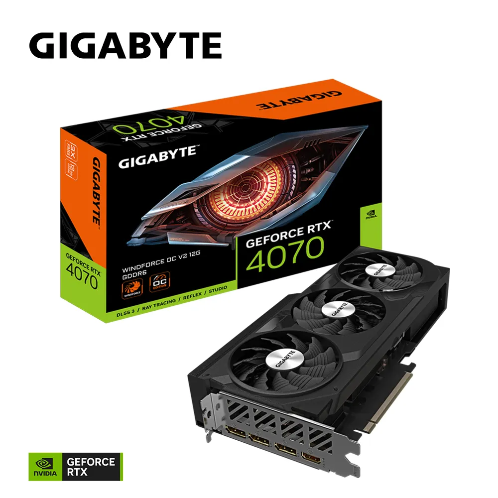 Gigabyte GeForce RTX 4070 Windforce OC V2 12 Gt -näytönohjain