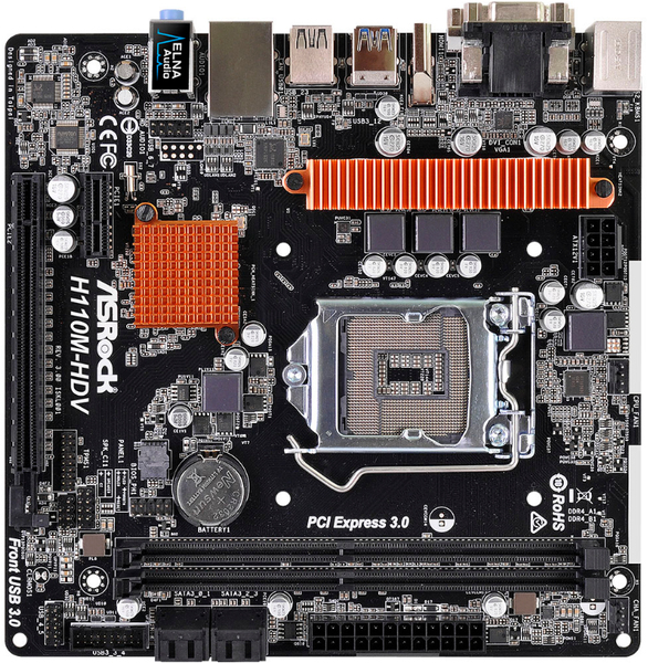 Asrock H110M-HDV, mATX moderkort