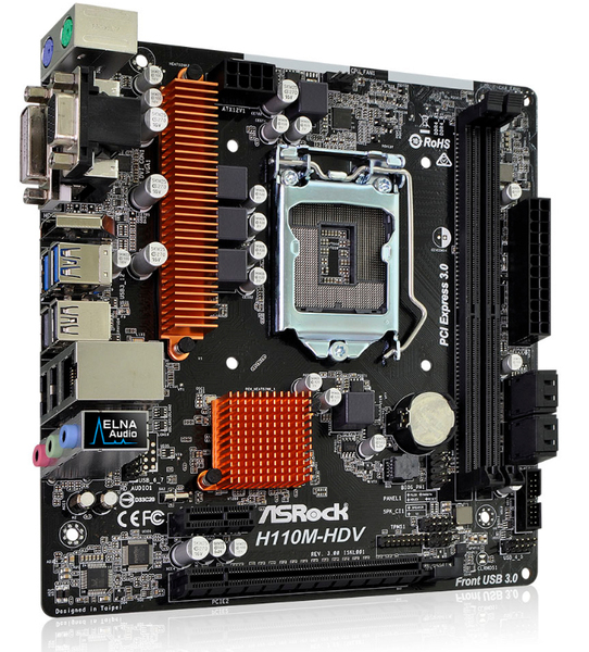 Asrock H110M-HDV, mATX motherboard