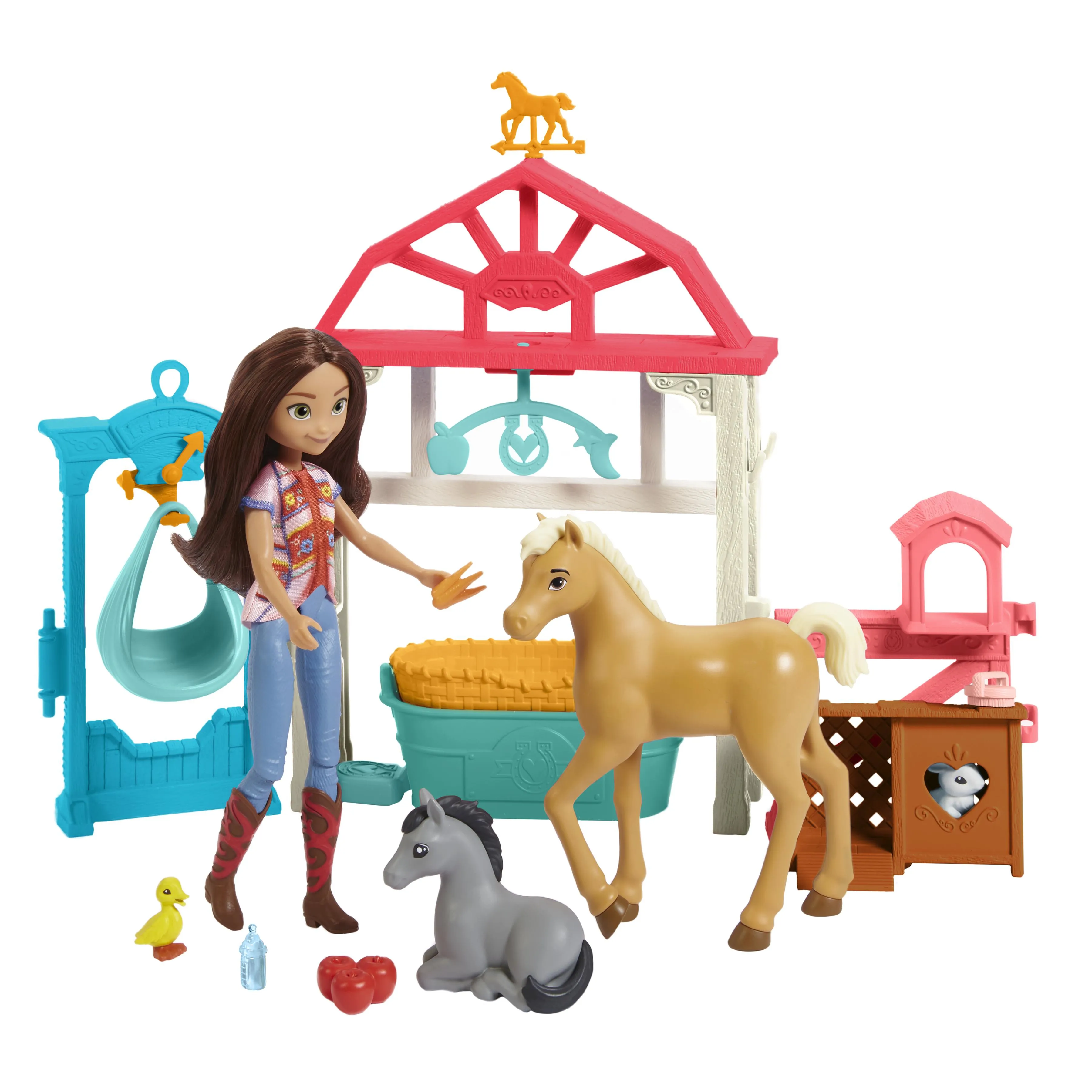 Mattel Spirit Luckys Baby Animal Care Station With Pony &amp; Foal Doll