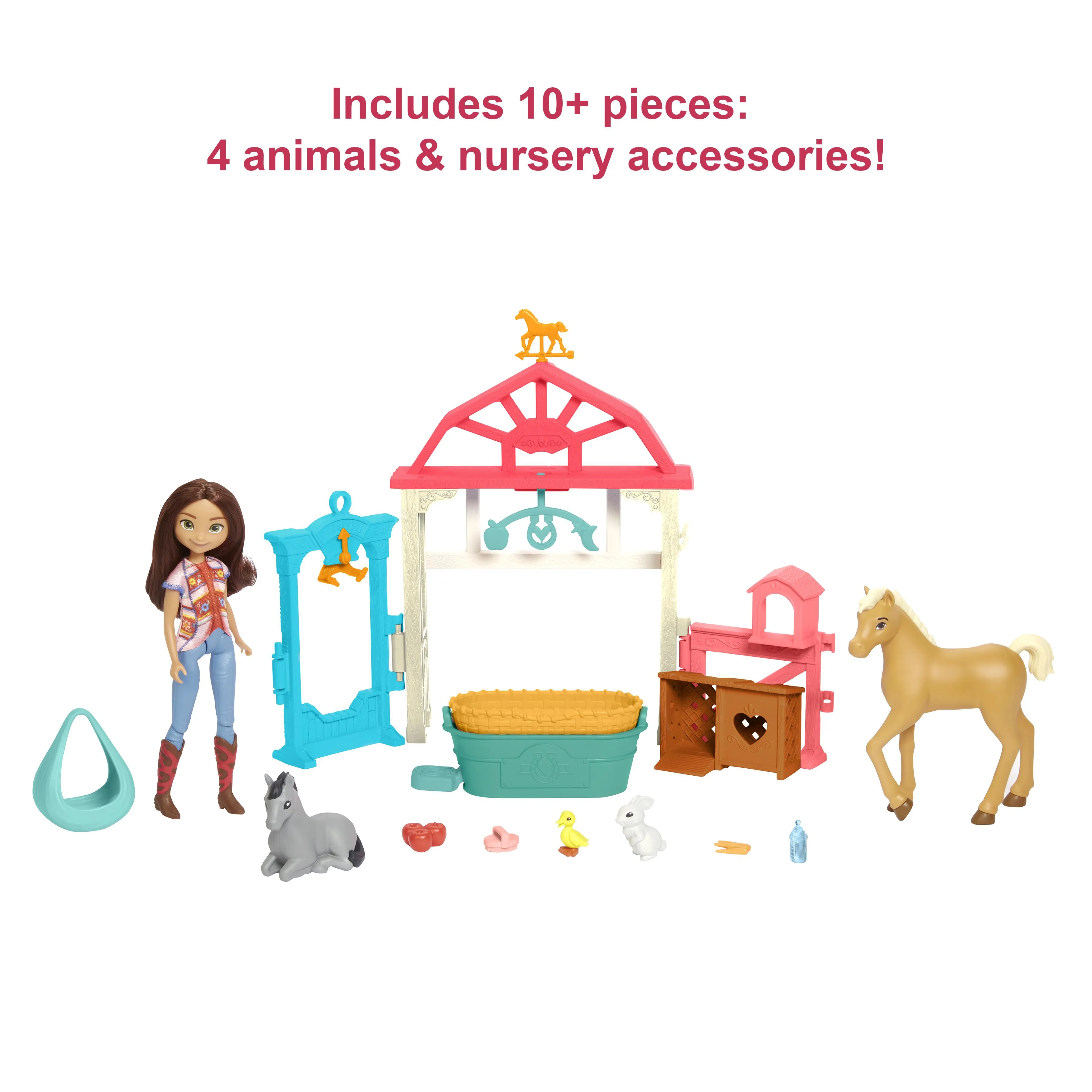 Mattel Spirit Luckys Baby Animal Care Station With Pony &amp; Foal Doll