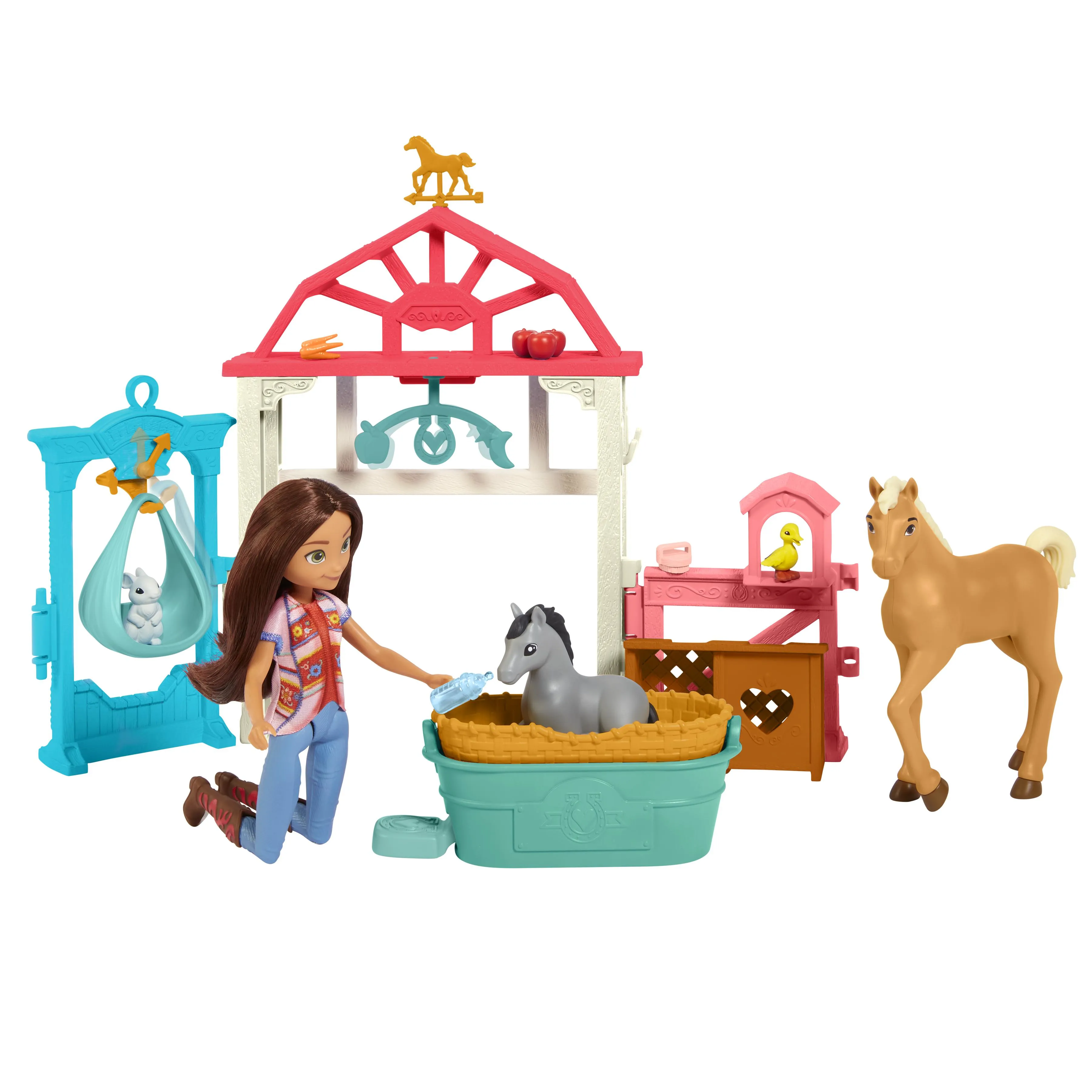 Mattel Spirit Luckys Baby Animal Care Station With Pony &amp; Foal Doll