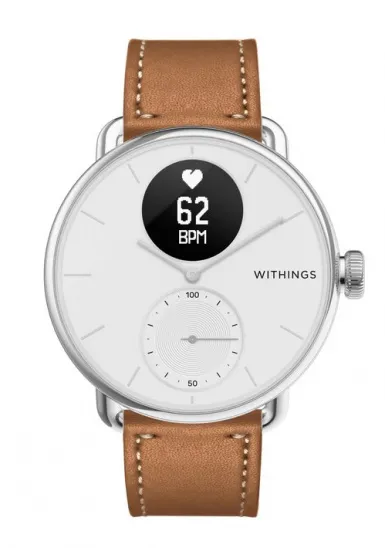 Withings band Brown leather Steel HR, Move, Move ECG, Scanwatch 36mm