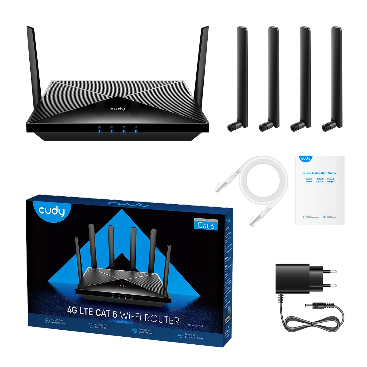 Cudy LT700 AC1200 Gigabit Dual-SIM 4G Router