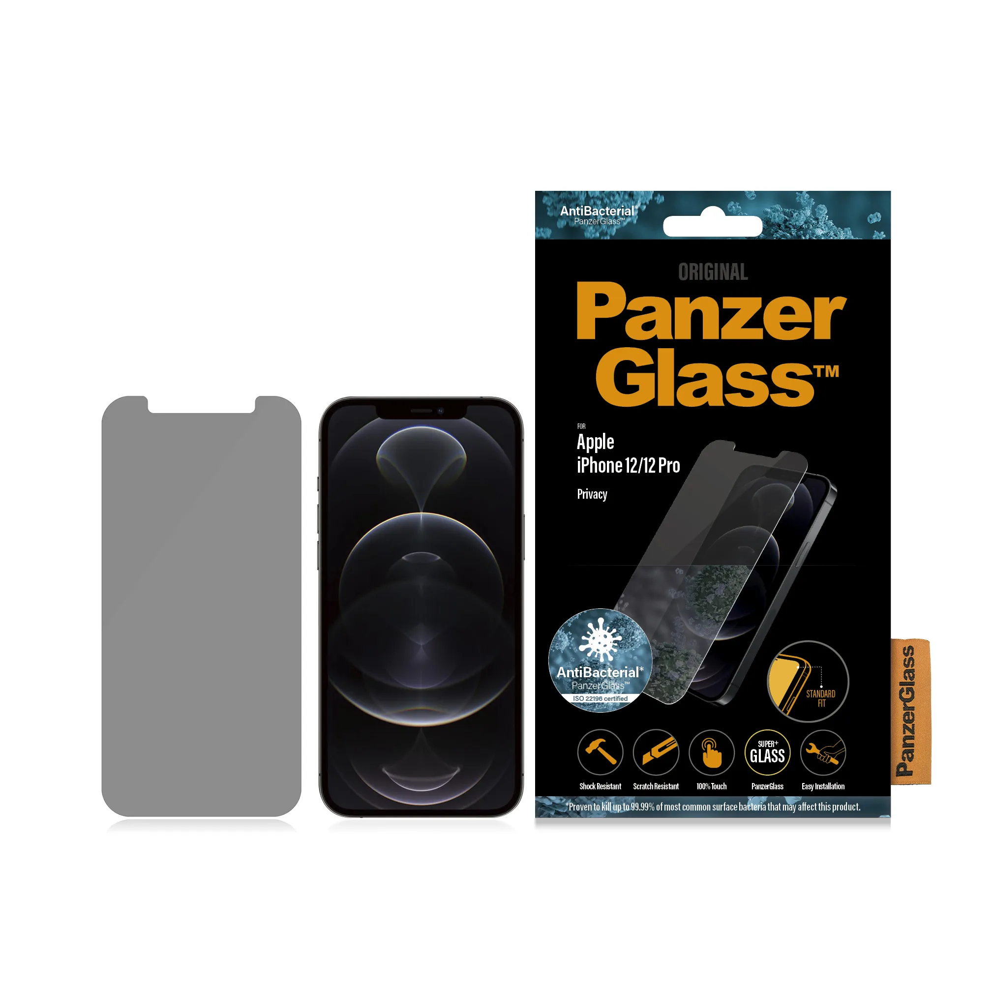 PanzerGlass Privacy Glass, iPhone 12 / 12 Pro - Screen Glass