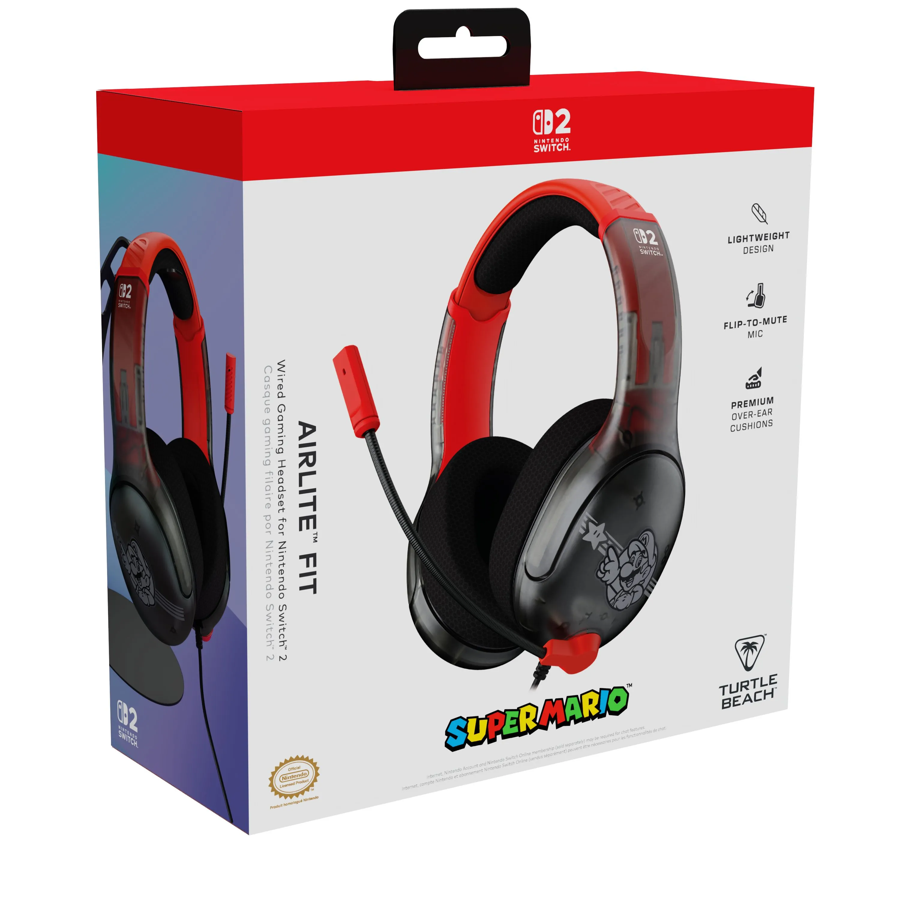 Turtle Beach Airlite Fit Gaming Headset, Black, Blue, Red