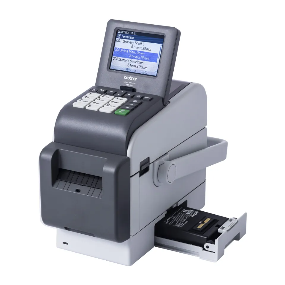 TD-2350DSAH300 2-inch printer 300dpi/Displ./Handle (USB/LAN/