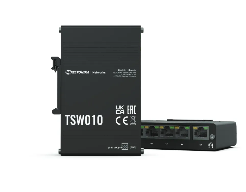 TELTONIKA NETWORKS TSW010 Gigabit switch with DIN rail