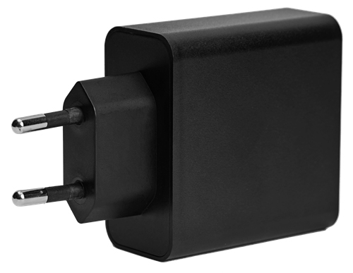 DELTACO USB wall charger, 1x USB-C PD 18 W, 1x USB-A 18 W, 36 W, black