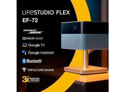 Epson Lifestudio Flex EF-72 Google TV 3LCD 4K PRO-UHD 1000 ANSI lm Portable LED Projector, Oak