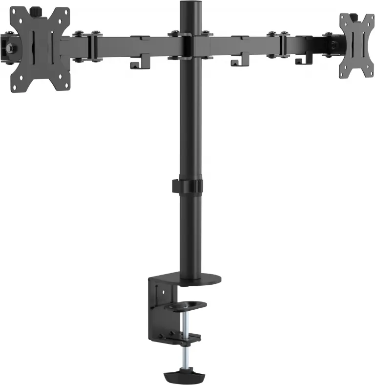 VISION VFM-DPD2B Desk Mount, for 2 monitors, 13-27", full-motion, 8kg, VESA 75/100, Black