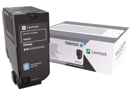 Lexmark 75B0020 lasertoner, cyan