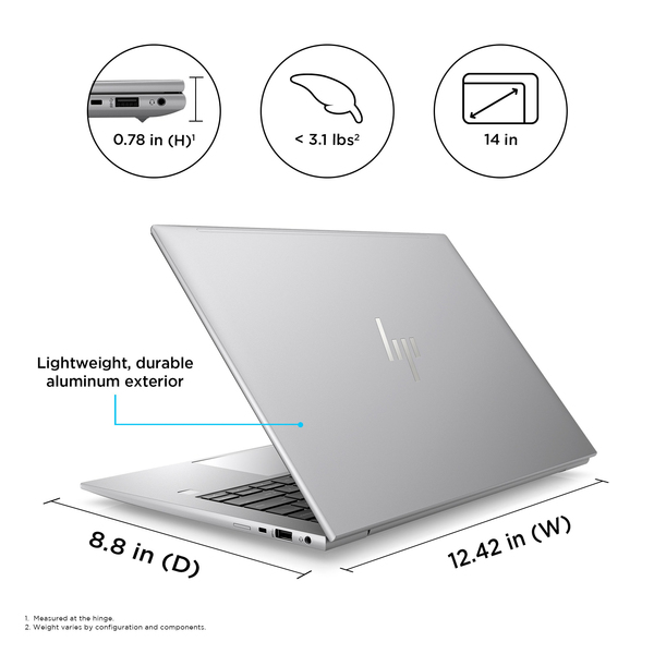 HP 14" ZBook Firefly G10. AMD Ryzen 7 PRO 7840HS, 2x16GB, 512GB SSD, Win 11 Pro - notebook, Silver