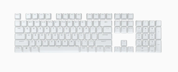 CORSAIR PBT Double-shot Pro Keycaps - White