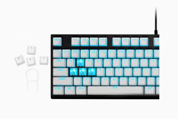 CORSAIR PBT Double-shot Pro Keycaps - White